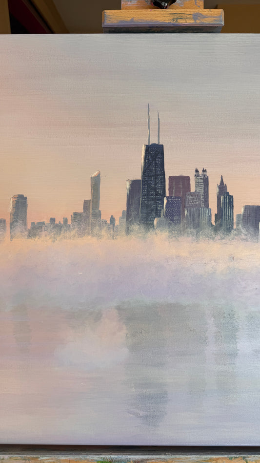 Sunrise on Icy Chicago