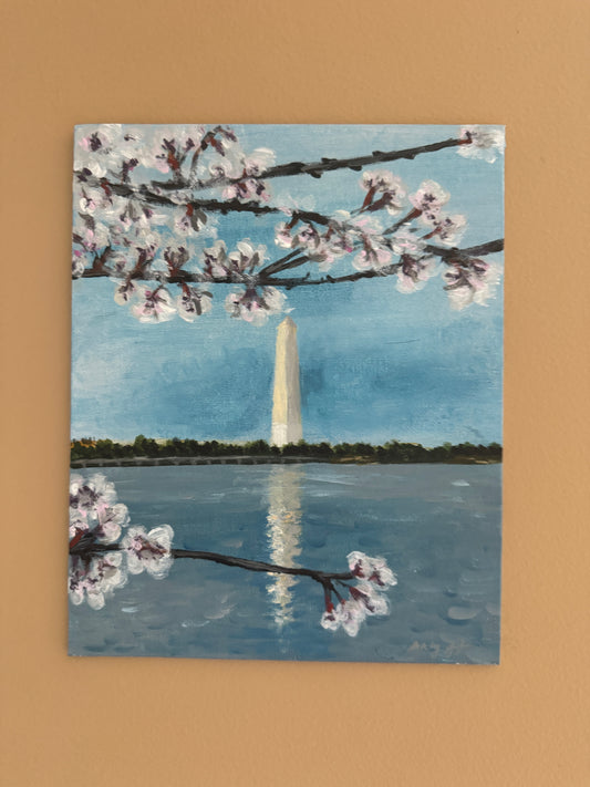 Washington Monument with Cherry Blossoms