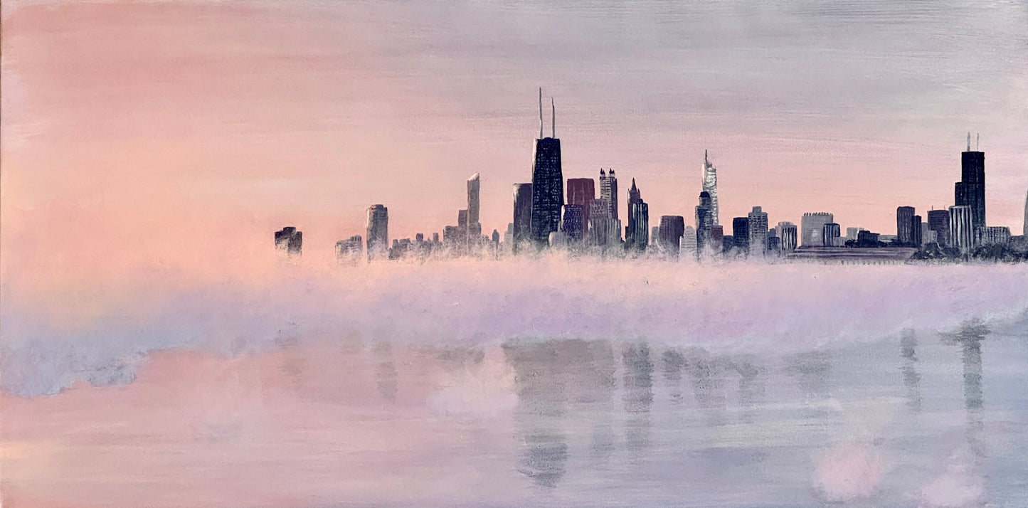 Sunrise on Icy Chicago