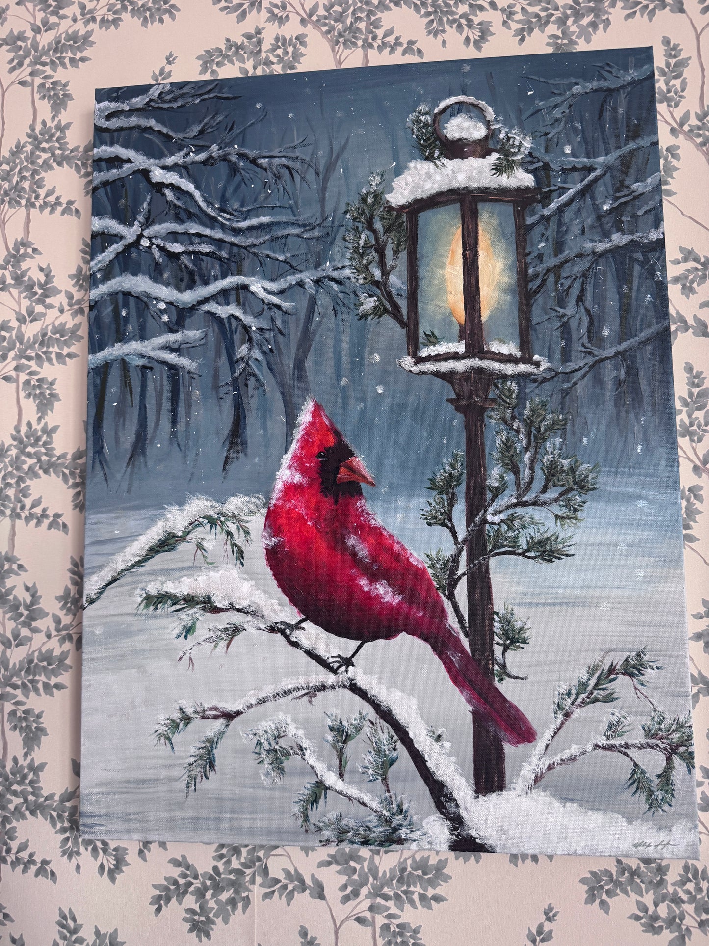 Cardinal at a Lamp Post
