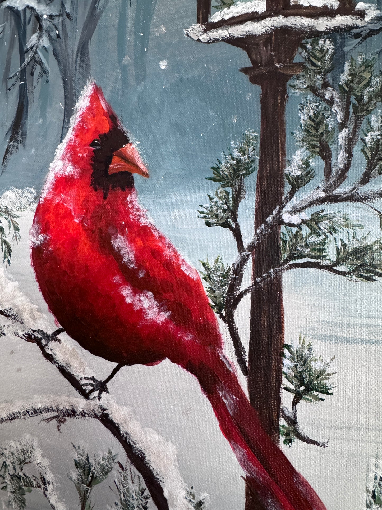 Cardinal at a Lamp Post