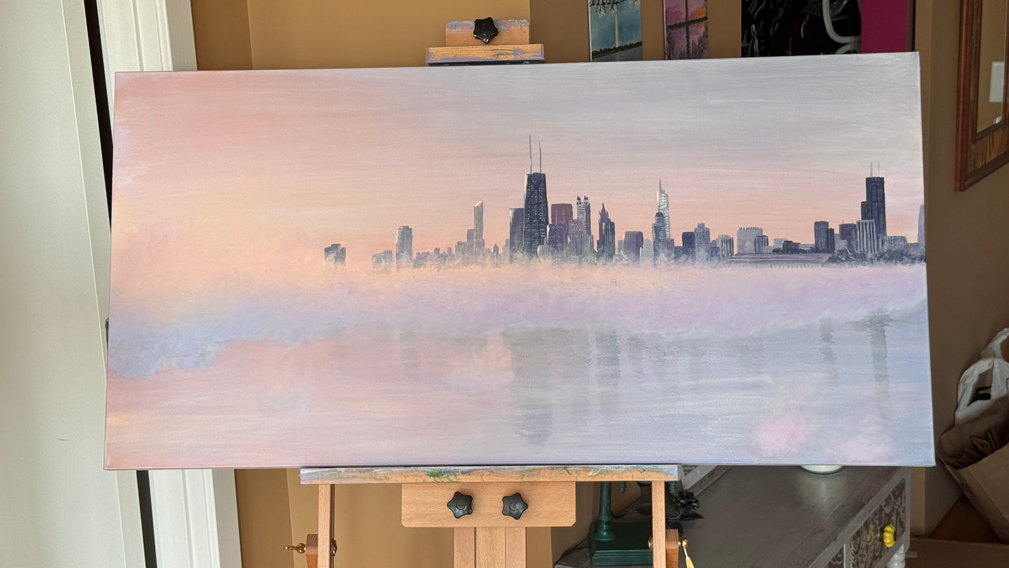 Sunrise on Icy Chicago