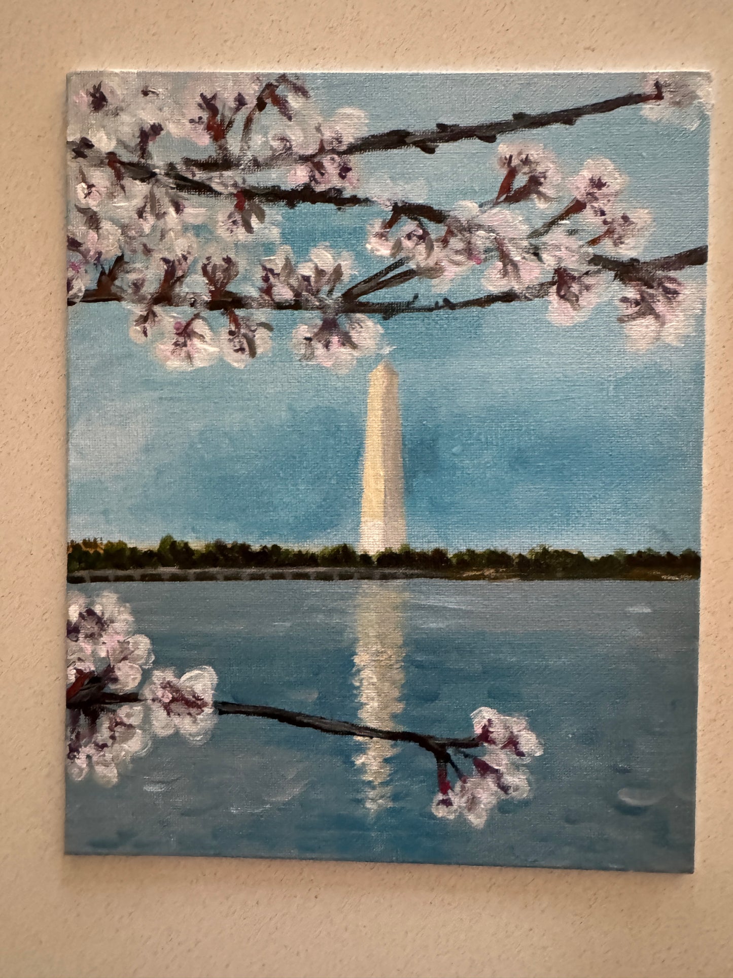 Washington Monument with Cherry Blossoms