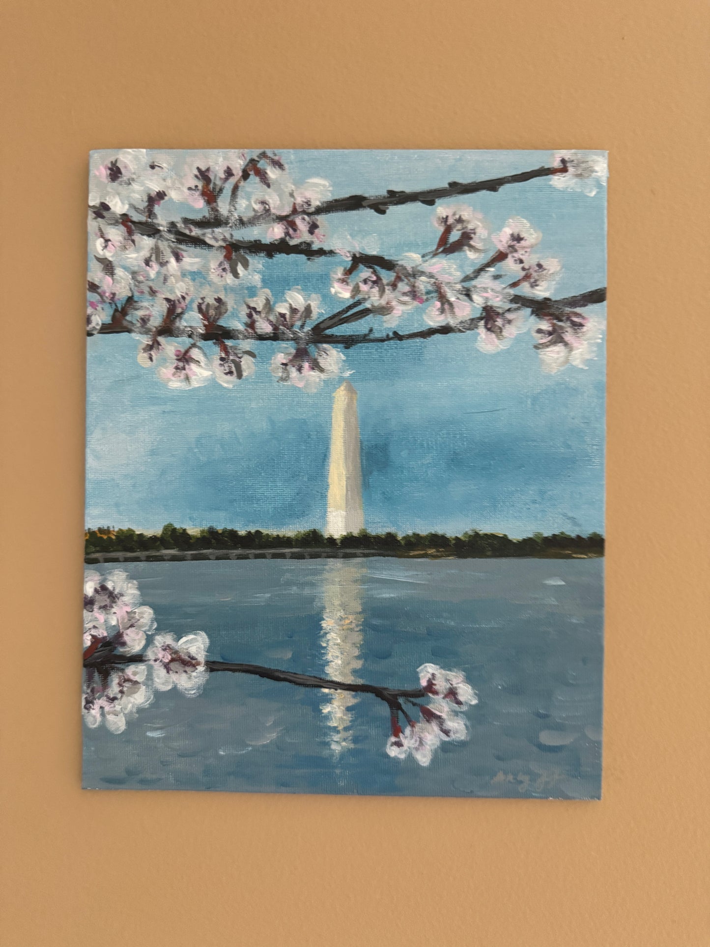 Washington Monument with Cherry Blossoms